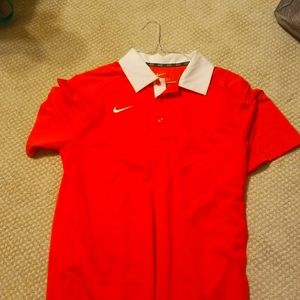 Orange nike dri fit polo, small